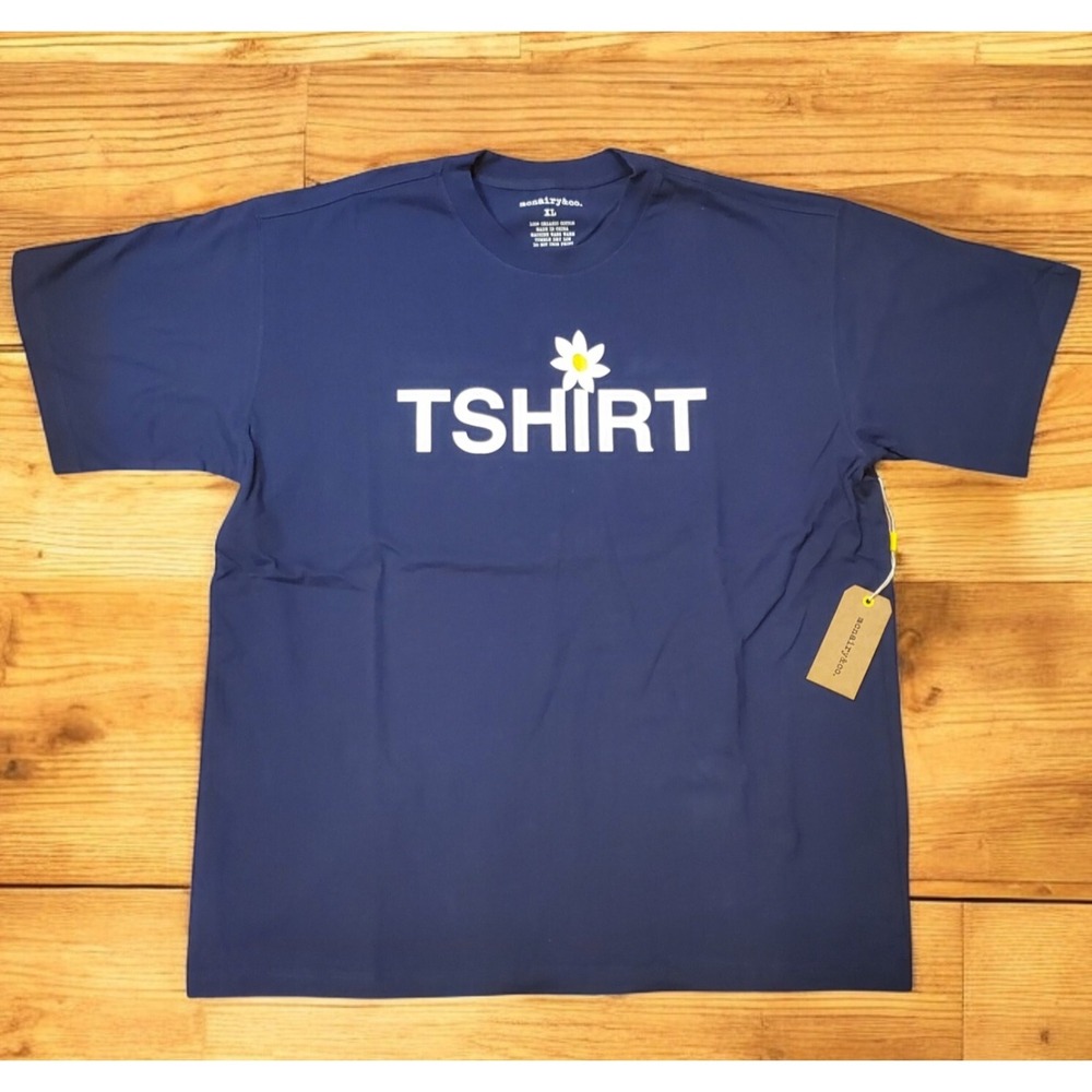 Mcnairy&Co‎ T-shirt Mens Size XL Blue 'Tshirt' Flower Organic Cotton Streetwear